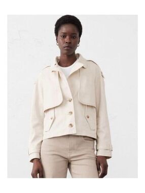 Banana Republic Short Trench Jacket Ecru cream